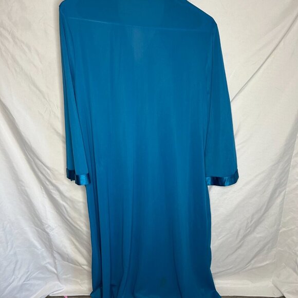 Vintage Vanity Fair Turquoise Nylon Robe - M (Made in USA) 🇺🇸 - Picture 4 of 5
